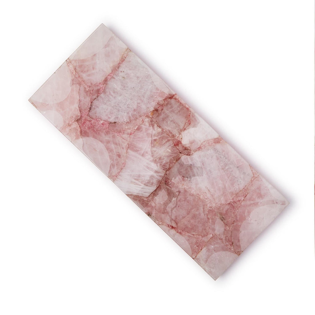 Rose Quartz Decorative Footed Tray