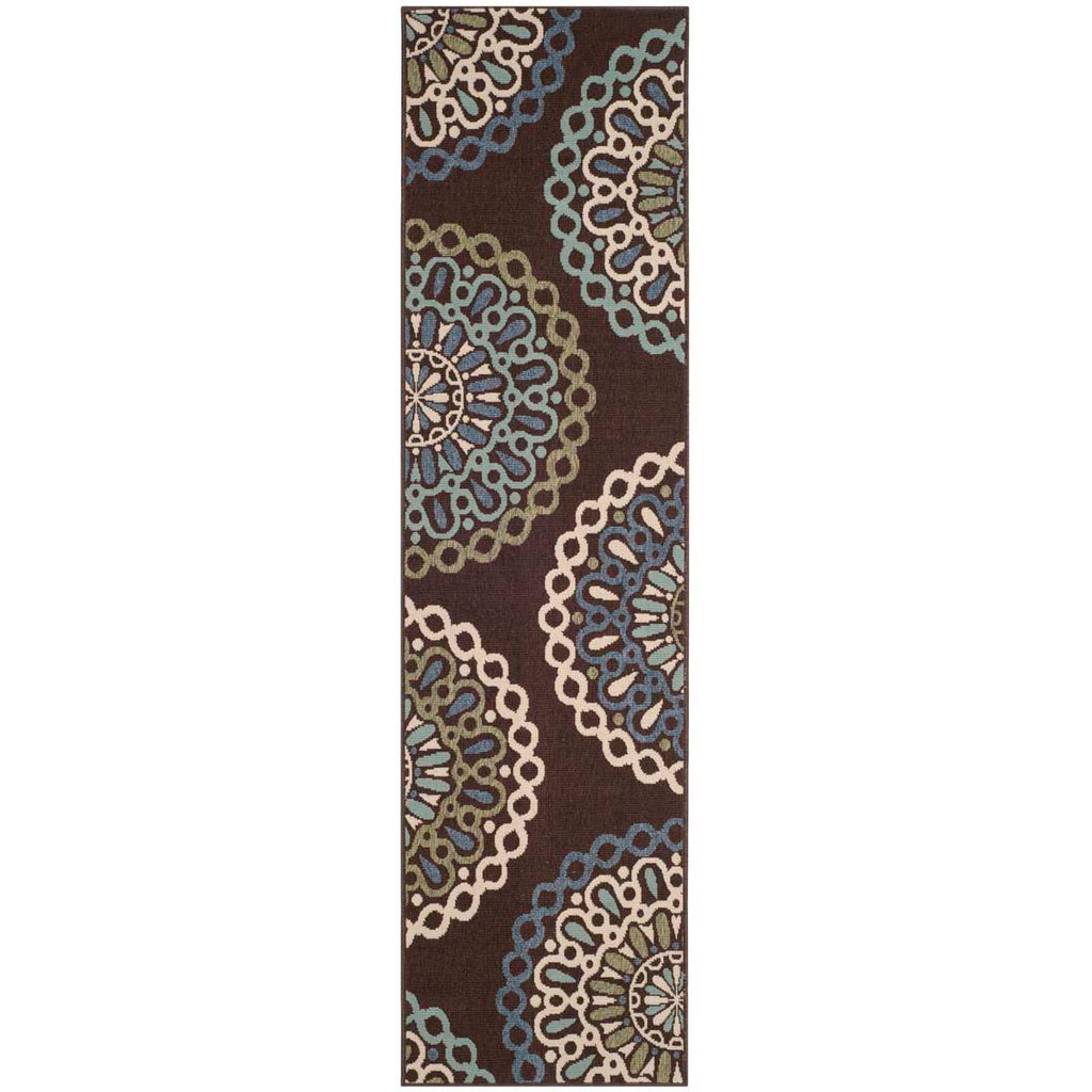 Safavieh Veranda Rug Collection: VER092-0625 - Chocolate / Blue