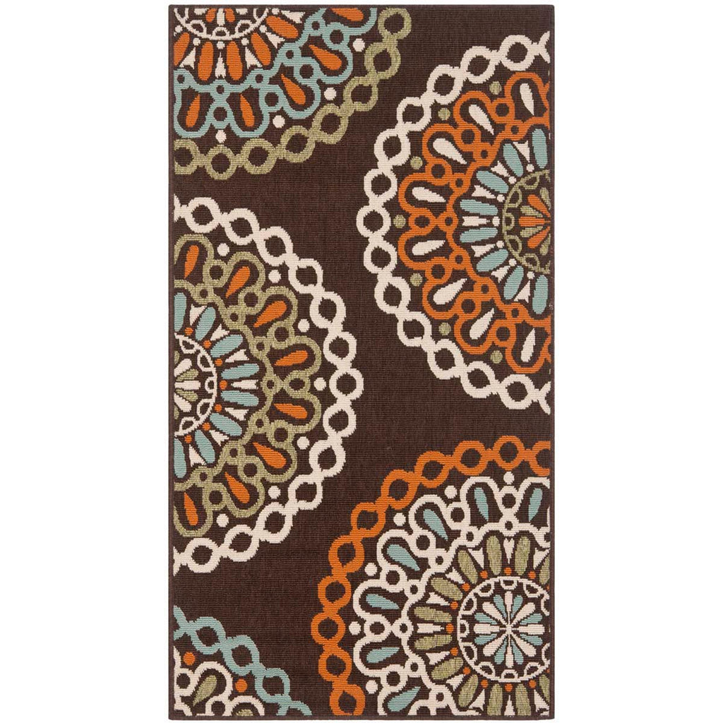 Safavieh Veranda Rug Collection: VER092-0725 - Chocolate / Terracotta