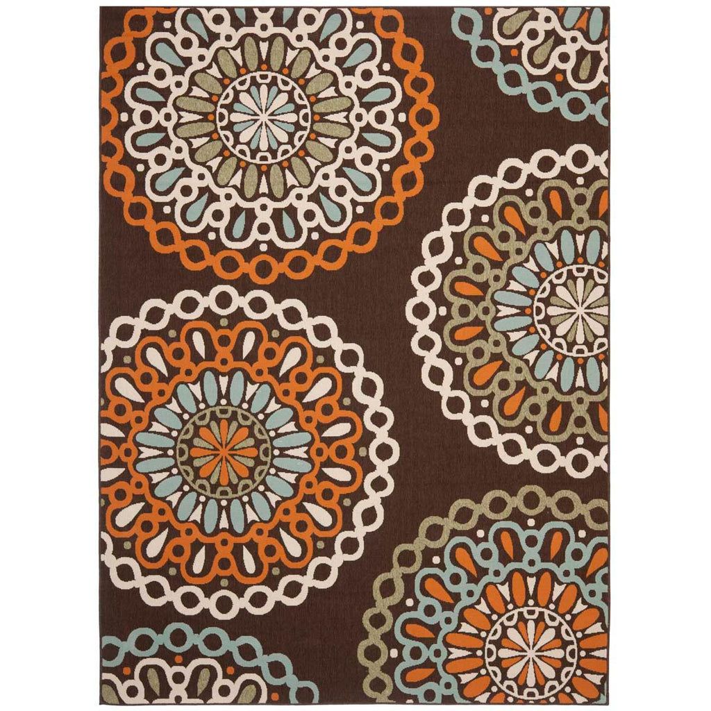 Safavieh Veranda Rug Collection: VER092-0725 - Chocolate / Terracotta