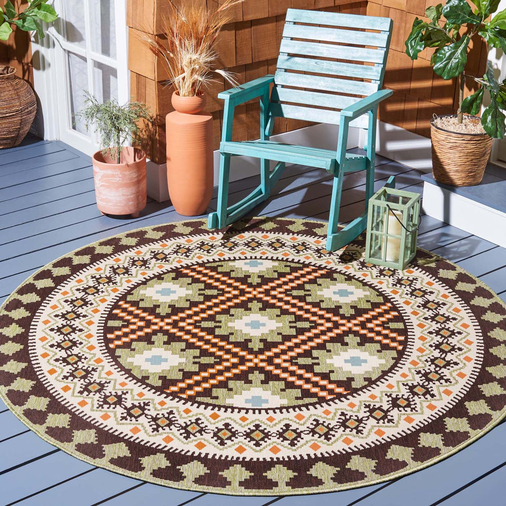 Safavieh Veranda Rug Collection: VER099-0725 - Brown / Terracotta