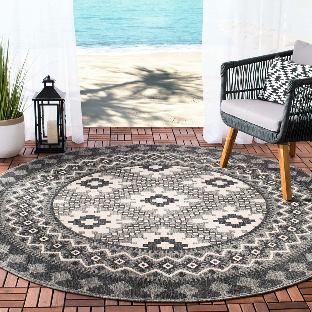 Safavieh Veranda Rug Collection VER099-421 - Ivory / Charcoal