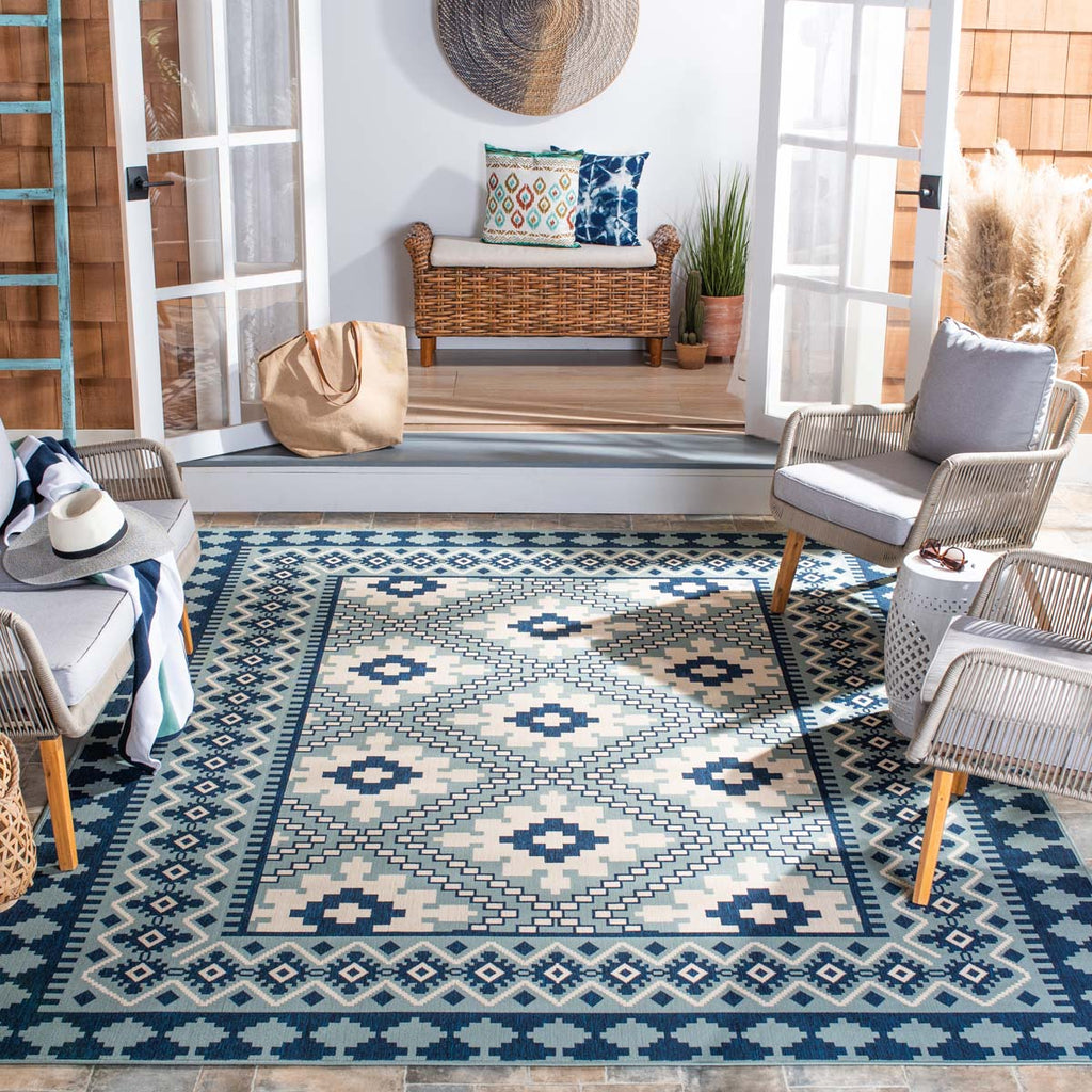 Safavieh Veranda Rug Collection VER099-451 - Ivory / Blue