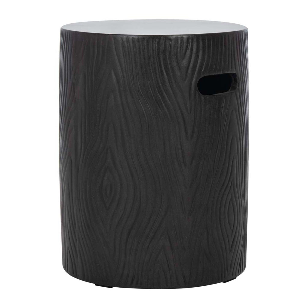 Safavieh Trunk Indoor/Outdoor Modern Concrete Round 16.5-Inch H Accent Table - Black