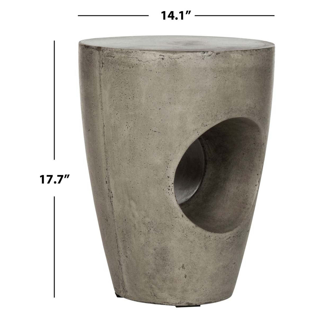 Safavieh Aishi Indoor/Outdoor Modern Concrete Round 17.7-Inch H Accent Table - Dark Grey