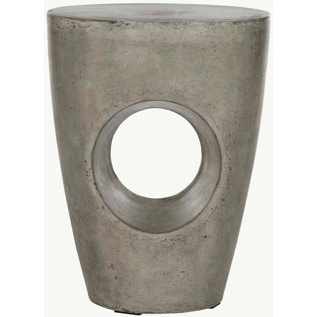 Safavieh Aishi Indoor/Outdoor Modern Concrete Round 17.7-Inch H Accent Table - Dark Grey