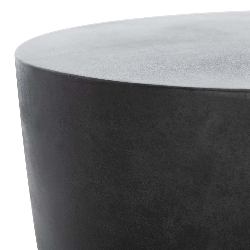 Safavieh Aishi Indoor/Outdoor Modern Concrete Round 17.7-Inch H Accent Table - Black
