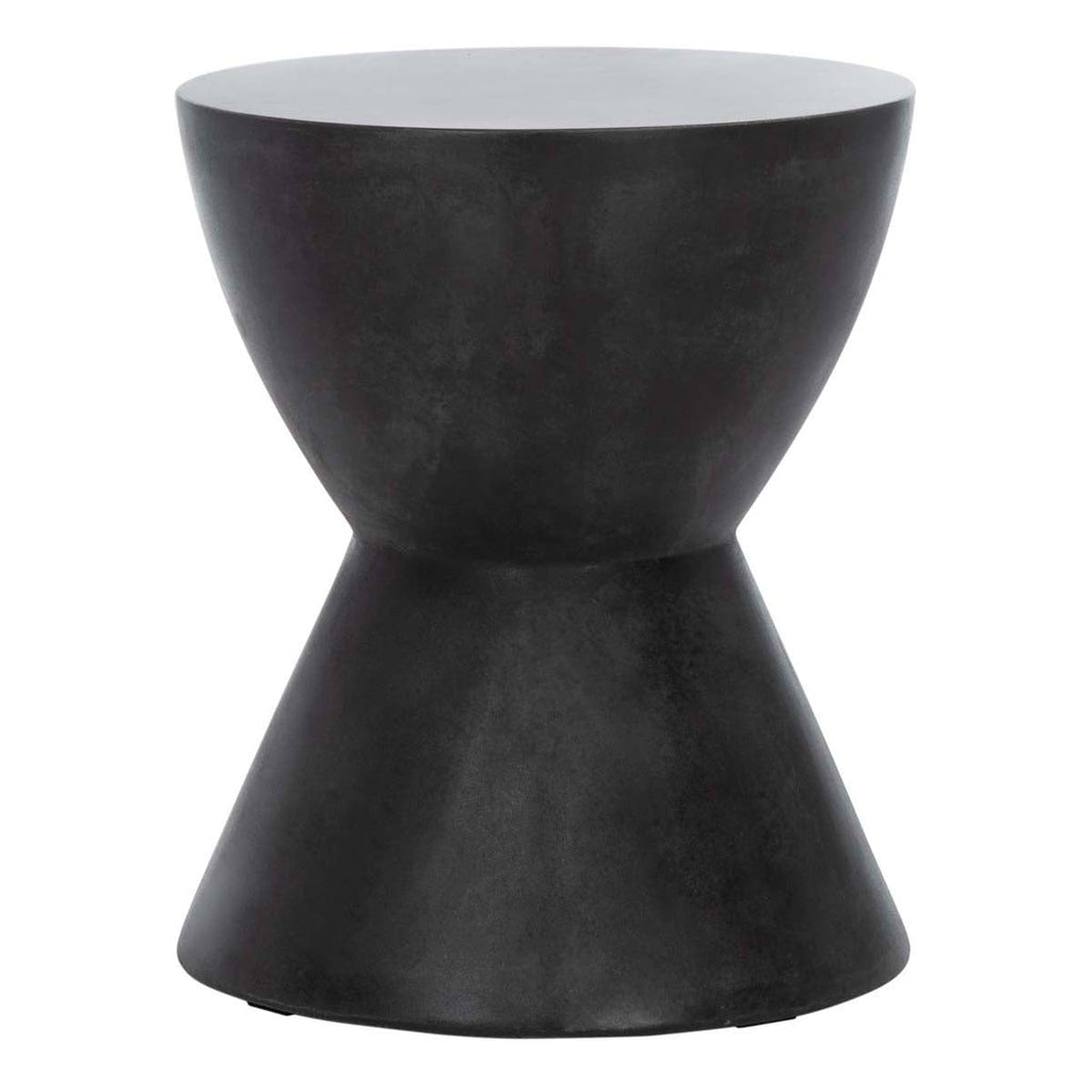 Safavieh Athena Indoor/Outdoor Modern Concrete Round 17.7-Inch H Accent Table - Black