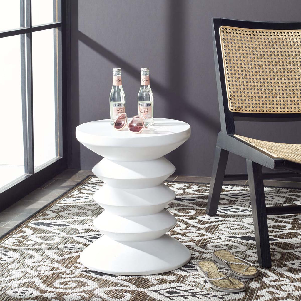 Safavieh Benaya Concrete Stool - Ivory