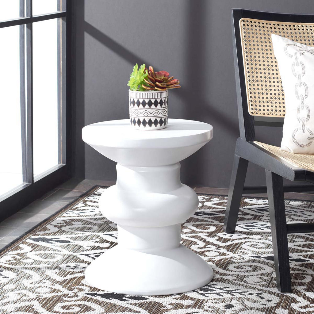 Safavieh Jiraiya Concrete Stool - Ivory