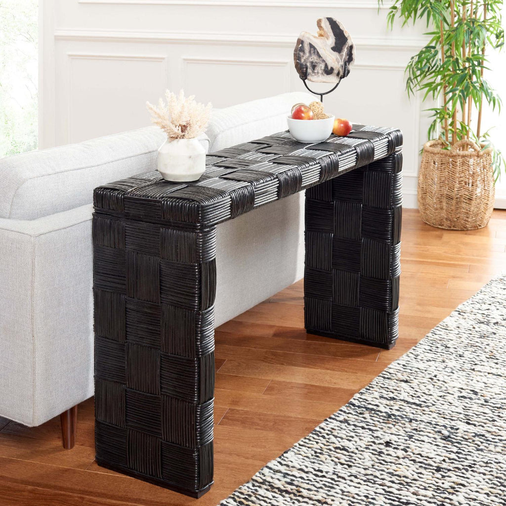 Safavieh Adkin Rattan Console - Black