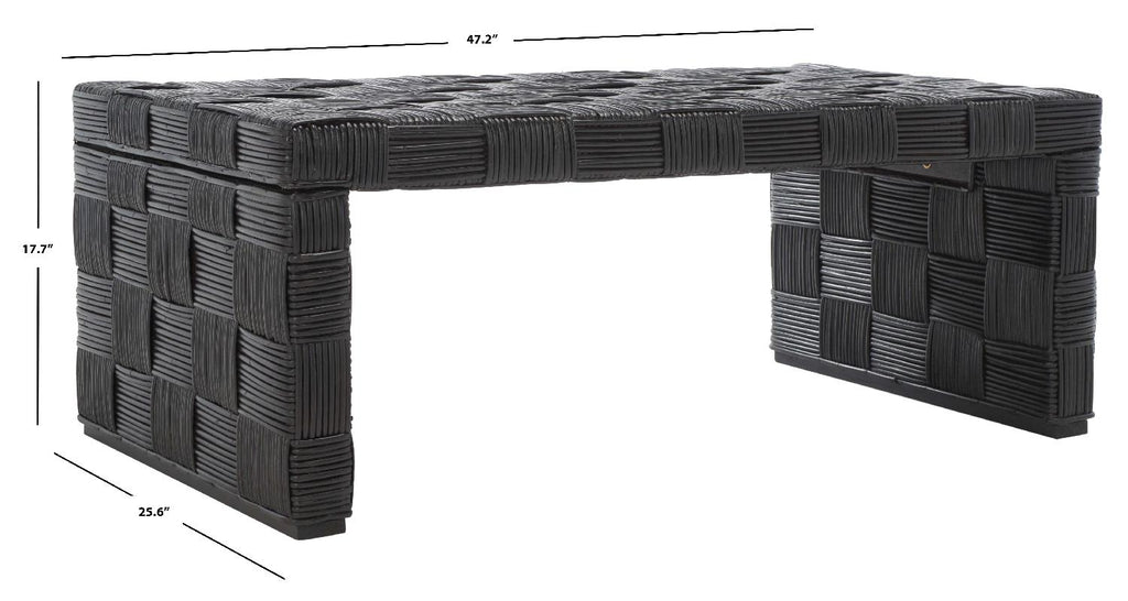 Safavieh Adkin Rattan Coffee Table - Black