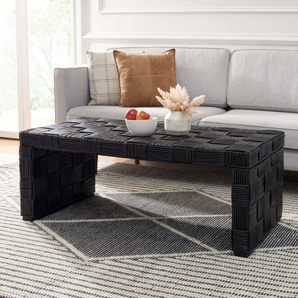 Safavieh Adkin Rattan Coffee Table - Black