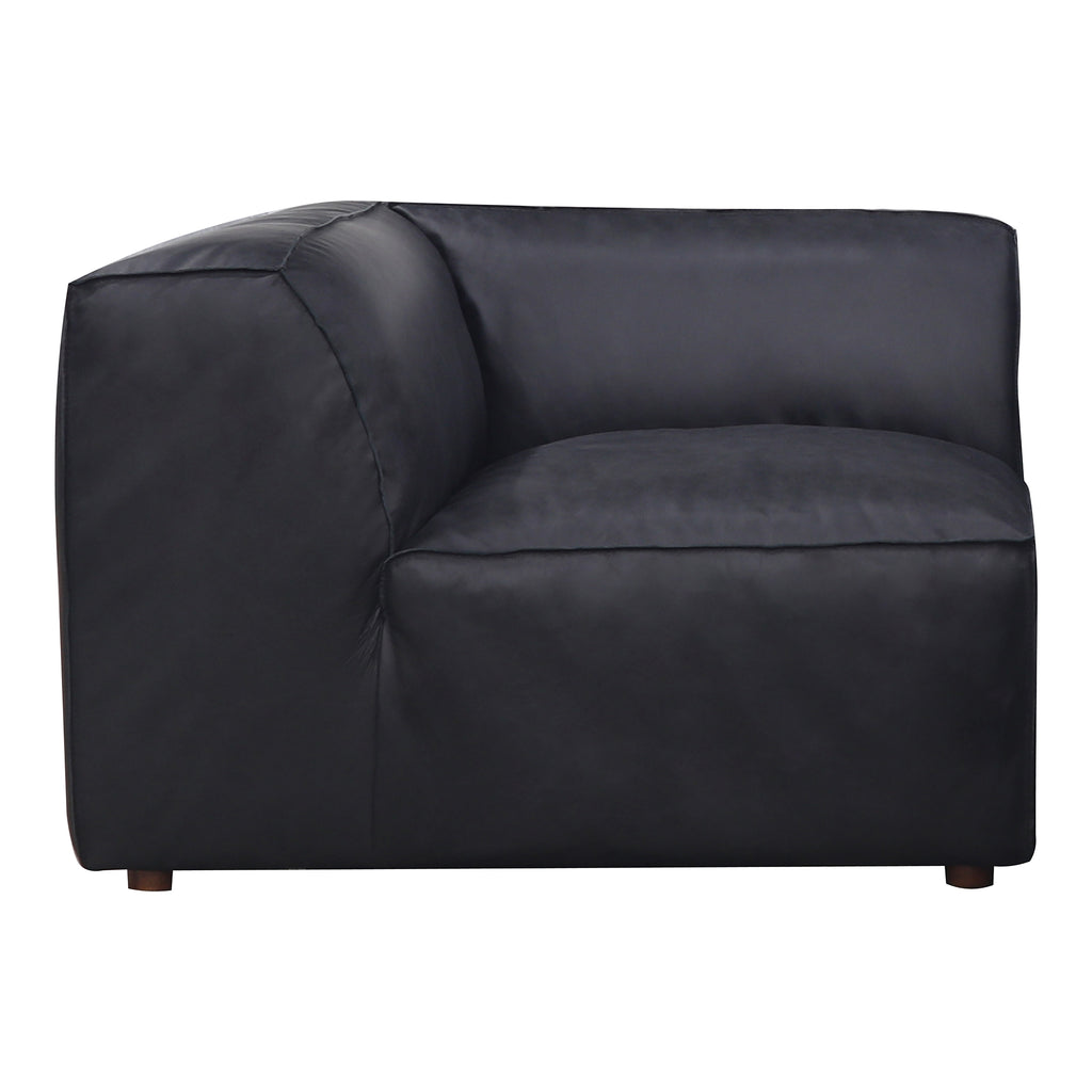 Form Corner Chair Vantage Black Leather | Moe's Furniture - XQ-1001-02