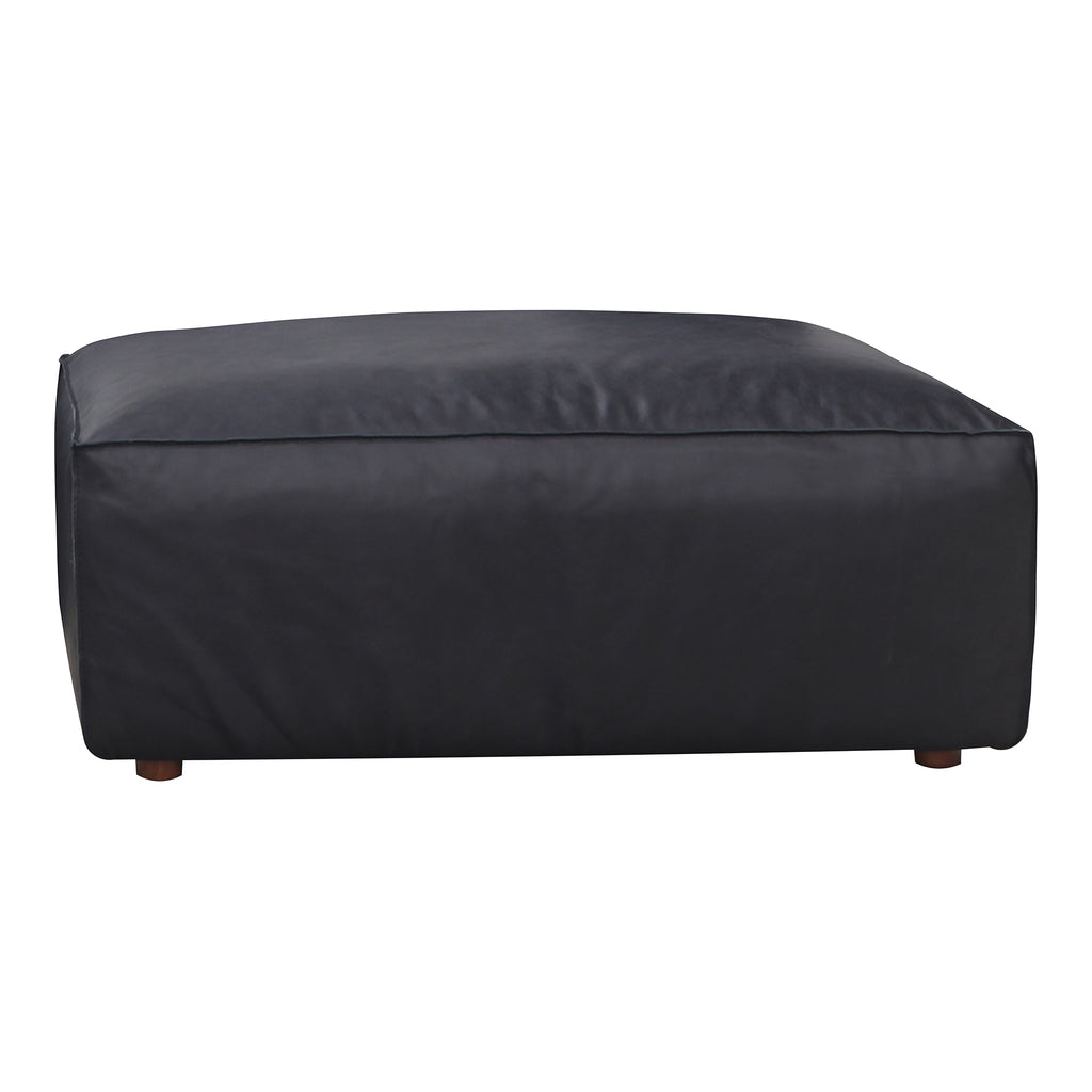 Form Ottoman Vantage Black Leather | Moe's Furniture - XQ-1003-02