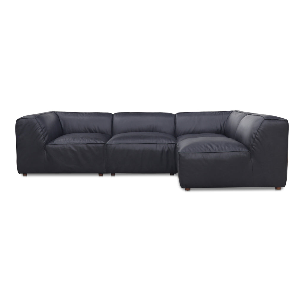 Form Signature Modular Sectional Vantage Black Leather | Moe's Furniture - XQ-1004-02