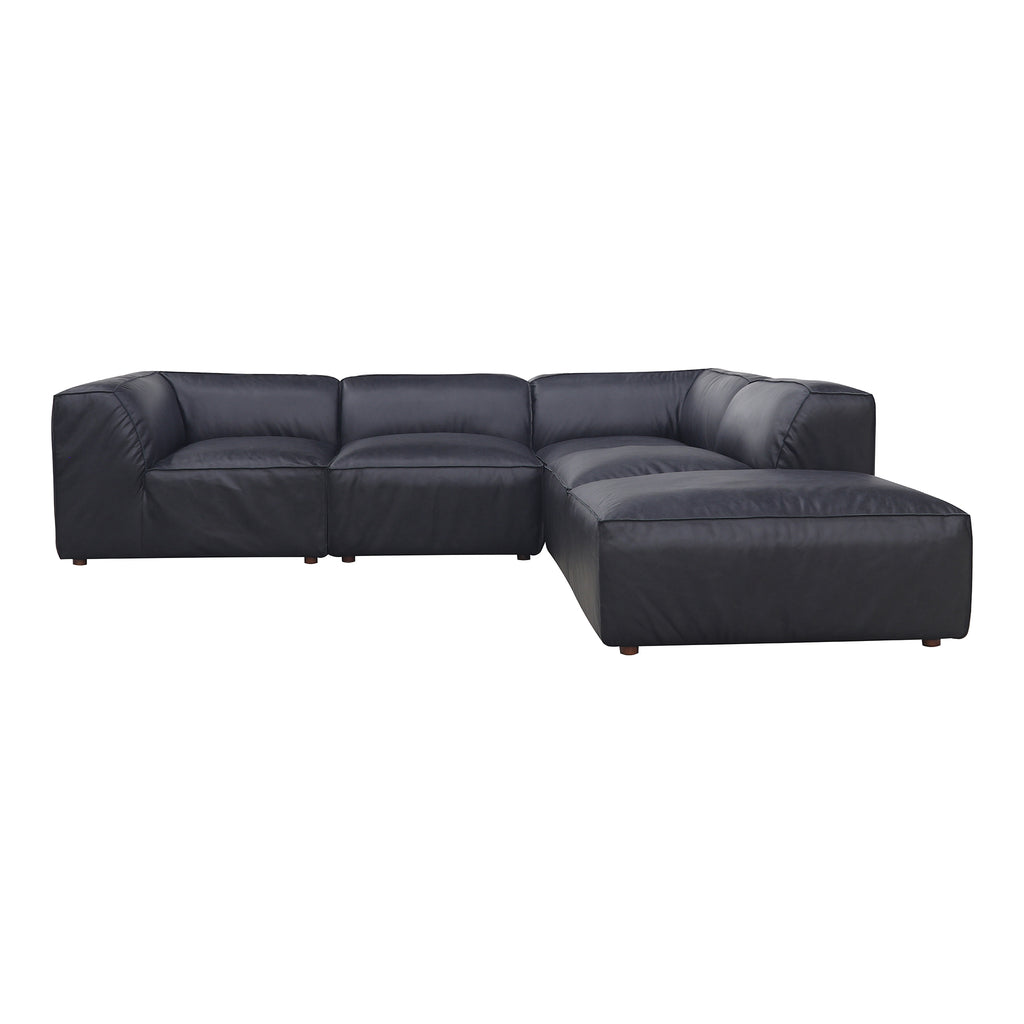 Form Classic L Modular Sectional Vantage Black Leather | Moe's Furniture - XQ-1007-02