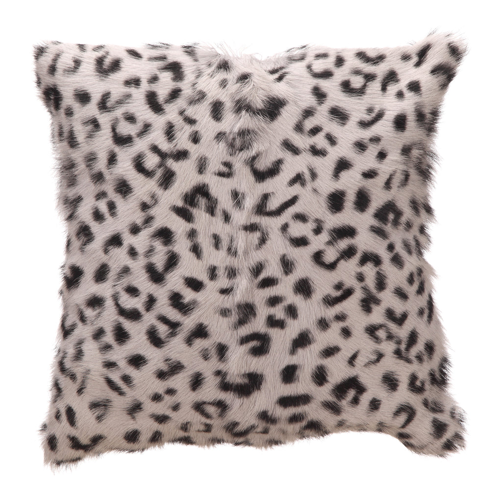 Spotted Goat Fur Pillow Grey Leopard | Moe's Furniture - XU-1017-29