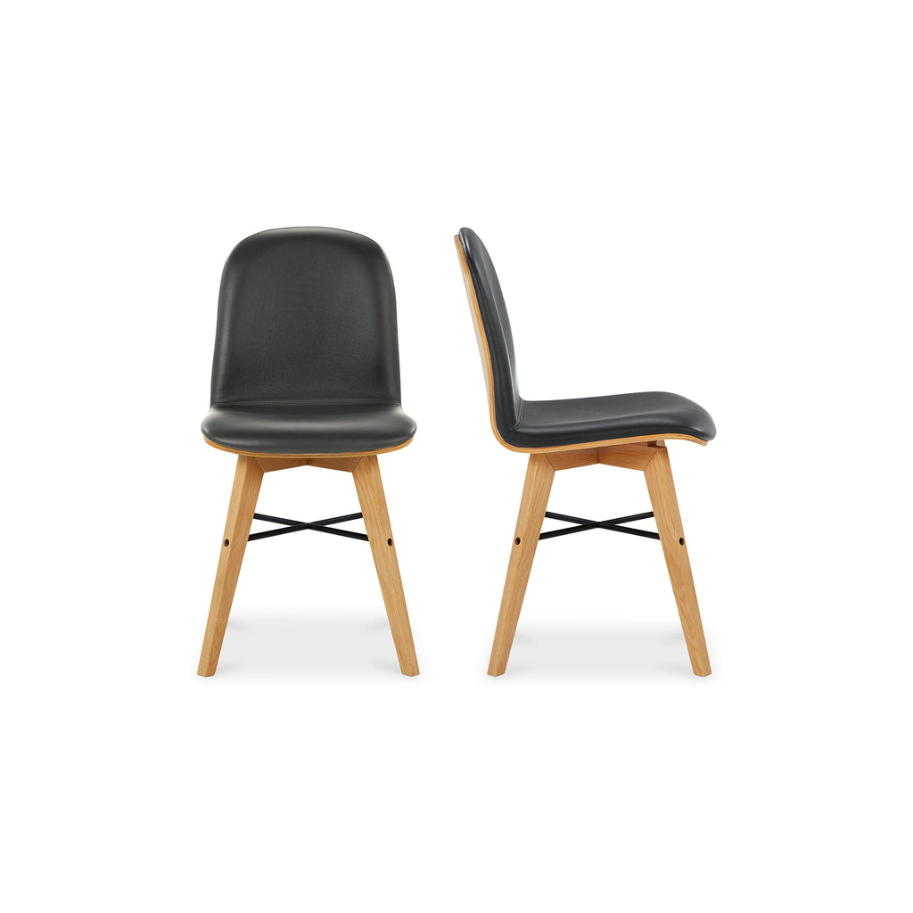 Napoli Leather Dining Chair Black-Set Of Two | Moe's Furniture - YC-1006-02