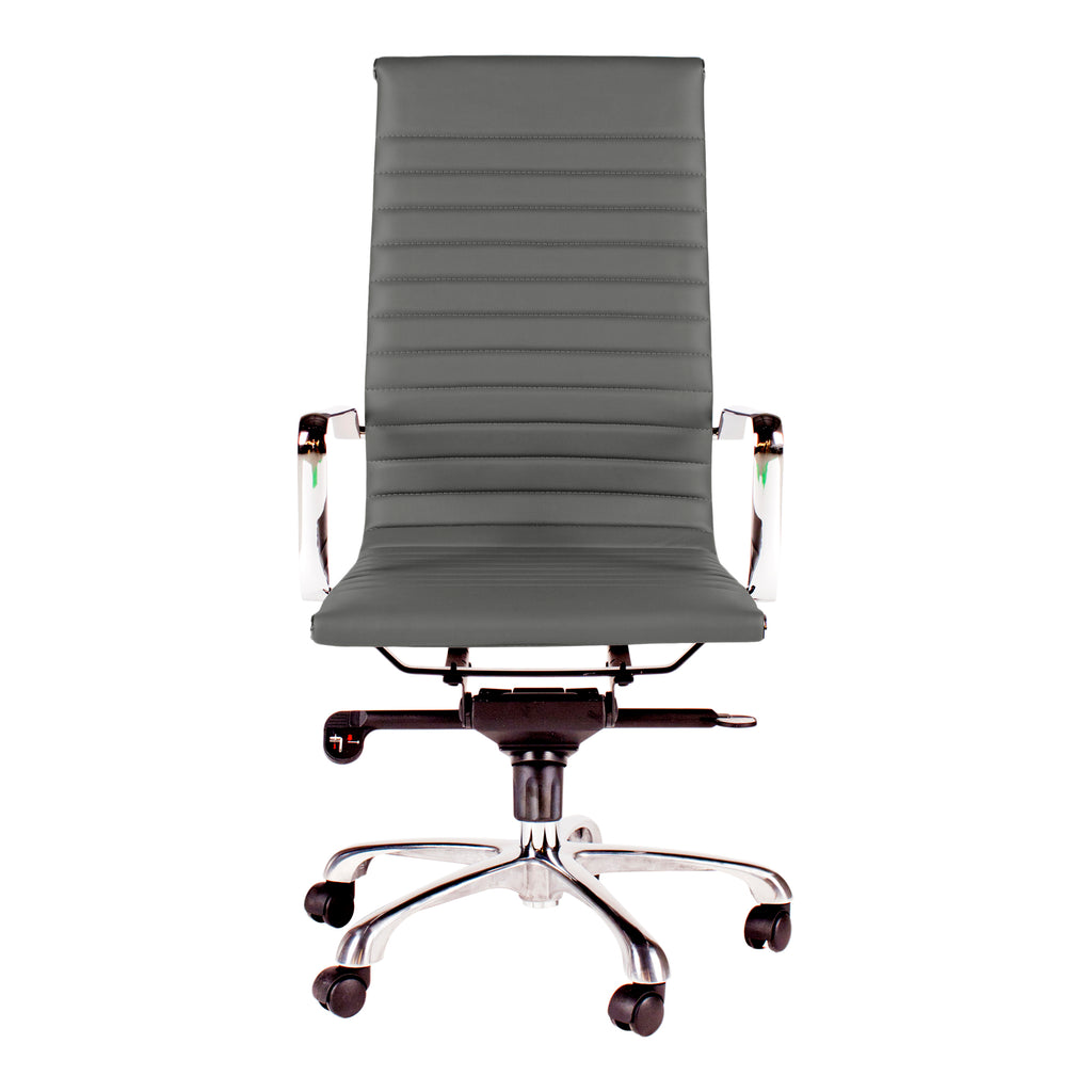 Studio Swivel Office Chair High Back Grey Vegan Leather | Moe's Furniture - ZM-1001-29