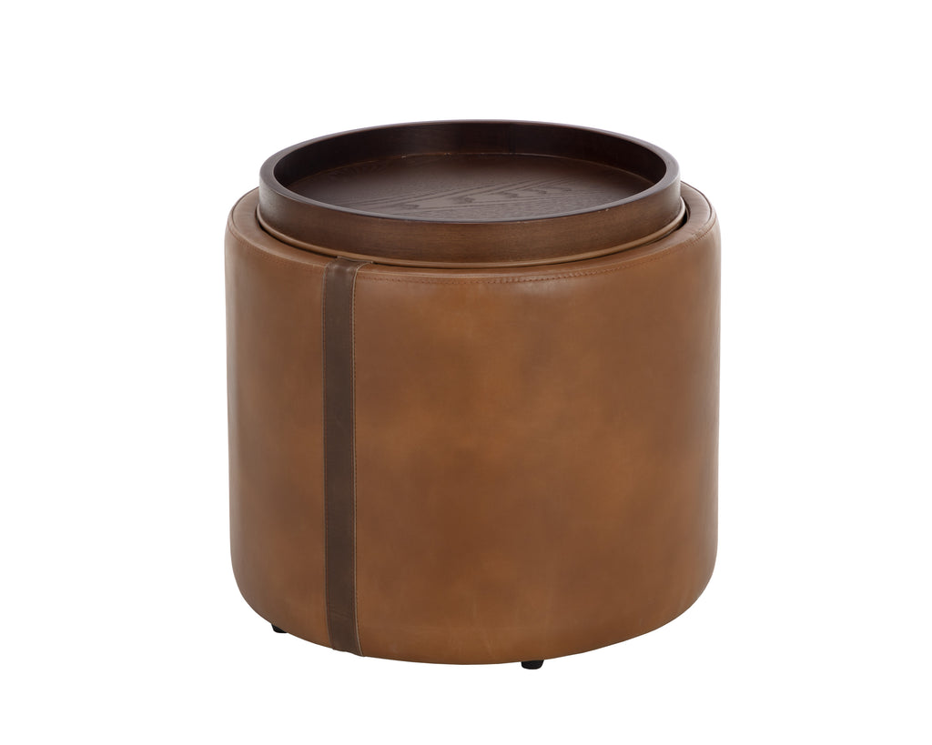 Borelli Storage Ottoman - Tobacco Tan / Autumn Chestnut | Sunpan Furniture - 109905