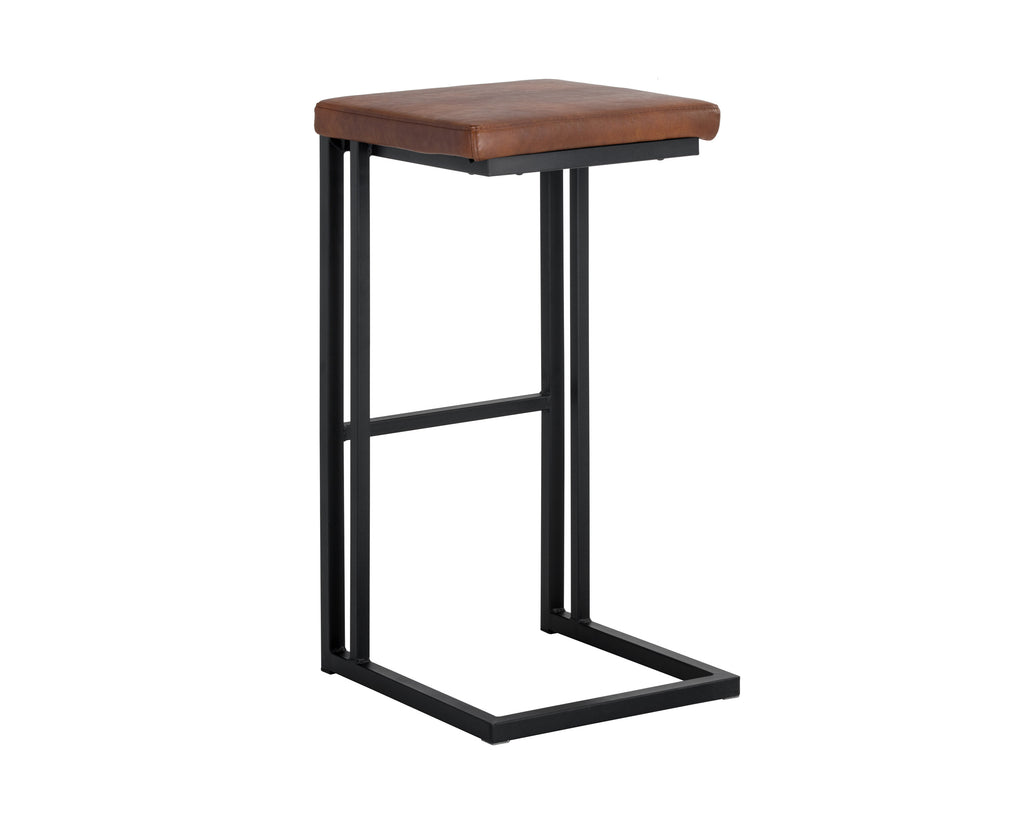 Boone Barstool - Black - Bravo Cognac | Sunpan Furniture - 104954