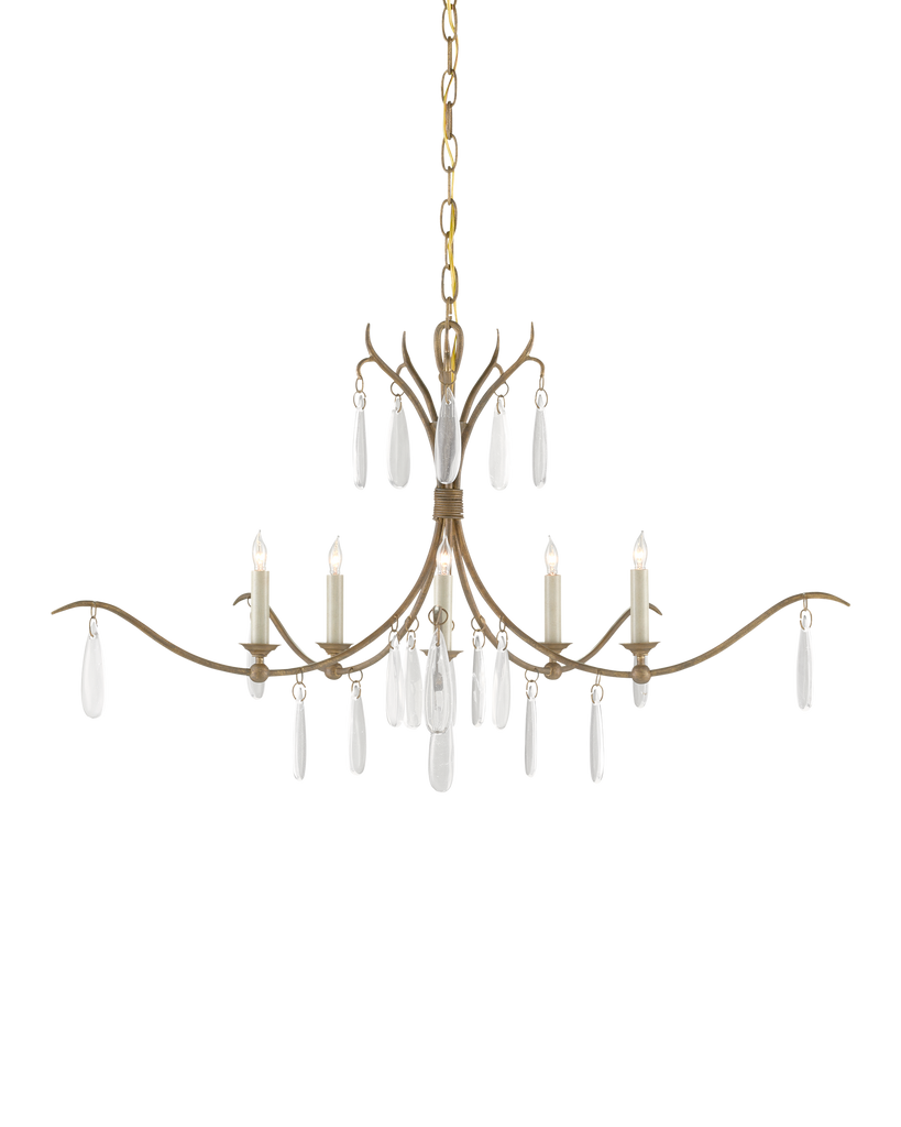 Currey & Co Marshallia Small Brass Chandelier | 9000-0810