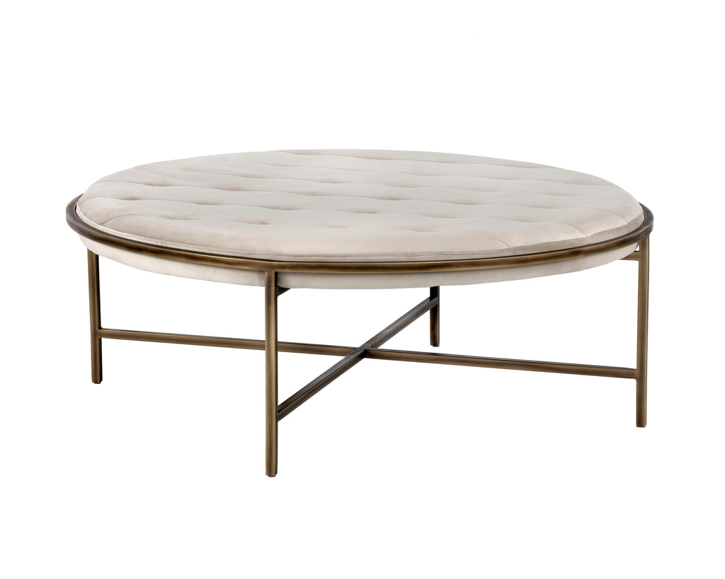 Ethel Ottoman - Round - Piccolo Prosecco | Sunpan Furniture - 102773