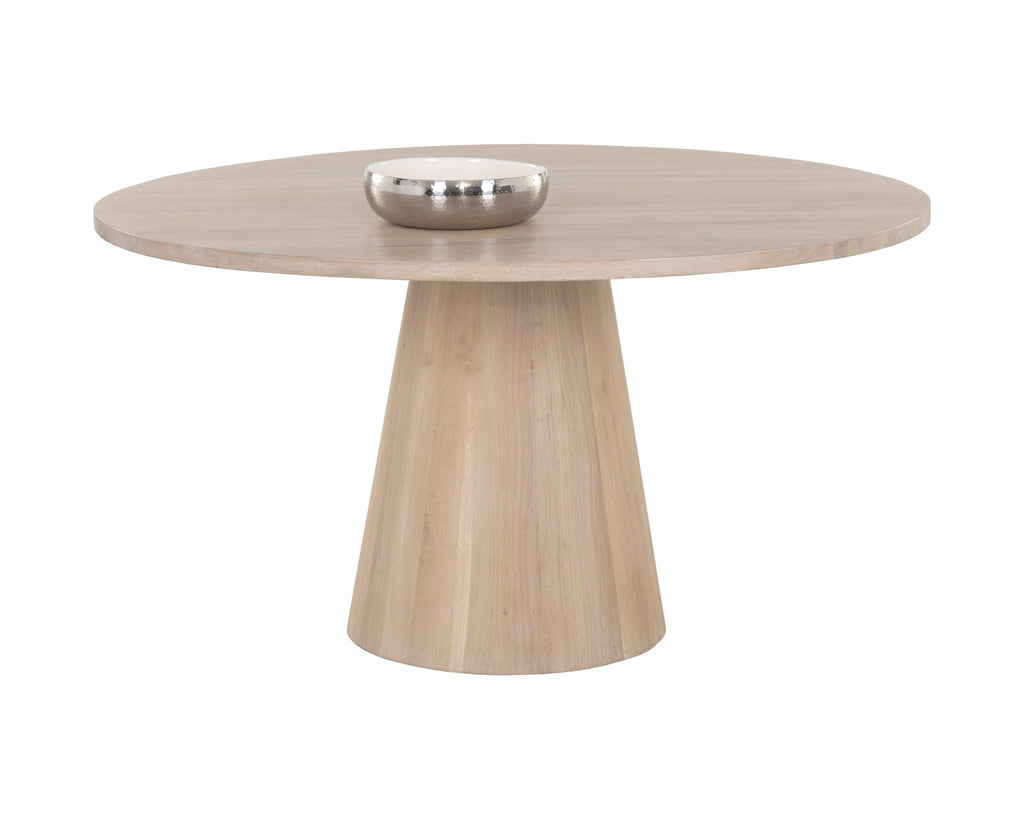 Elina Dining Table - Round - Light Oak - 54" | Sunpan Furniture - 111022