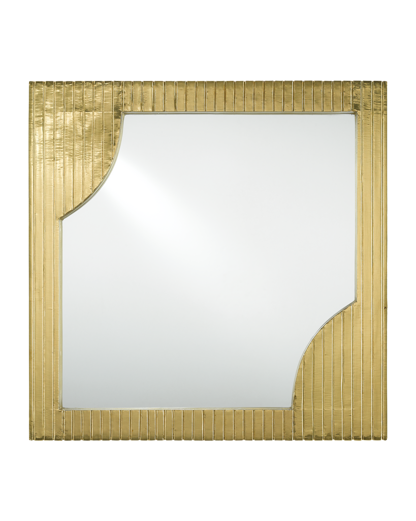 Morneau Brass Square Mirror | Currey & Co - 1000-0040