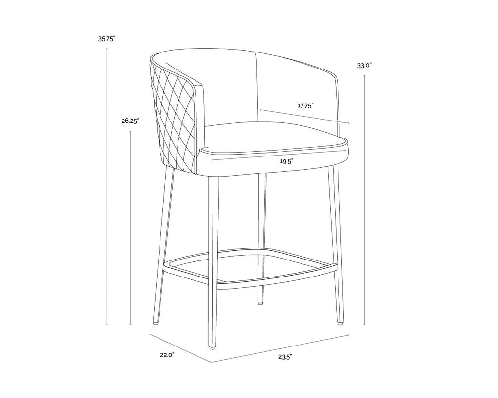 Cornella Counter Stool - Danny Iceberg | Sunpan Furniture - 109864