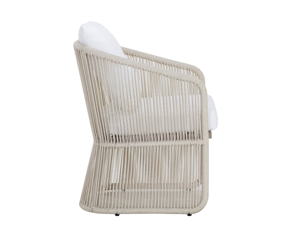 Allariz Dining Armchair - Greige - Stinson White | Sunpan Furniture - 111153