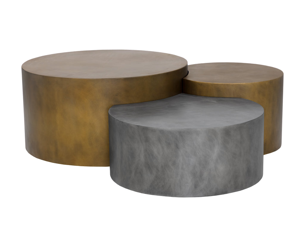 Neo Coffee Tables (Set Of 3) - Antique Brass | Sunpan Furniture - 108210