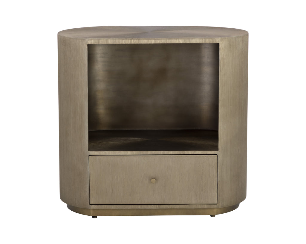 Siena Nightstand - Oval - Antique Brass | Sunpan Furniture - 110364