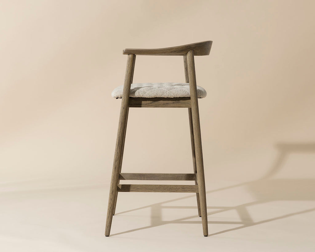 Jeremy Counter Stool - Weathered Oak - Dove Cream | Sunpan Furniture - 111008