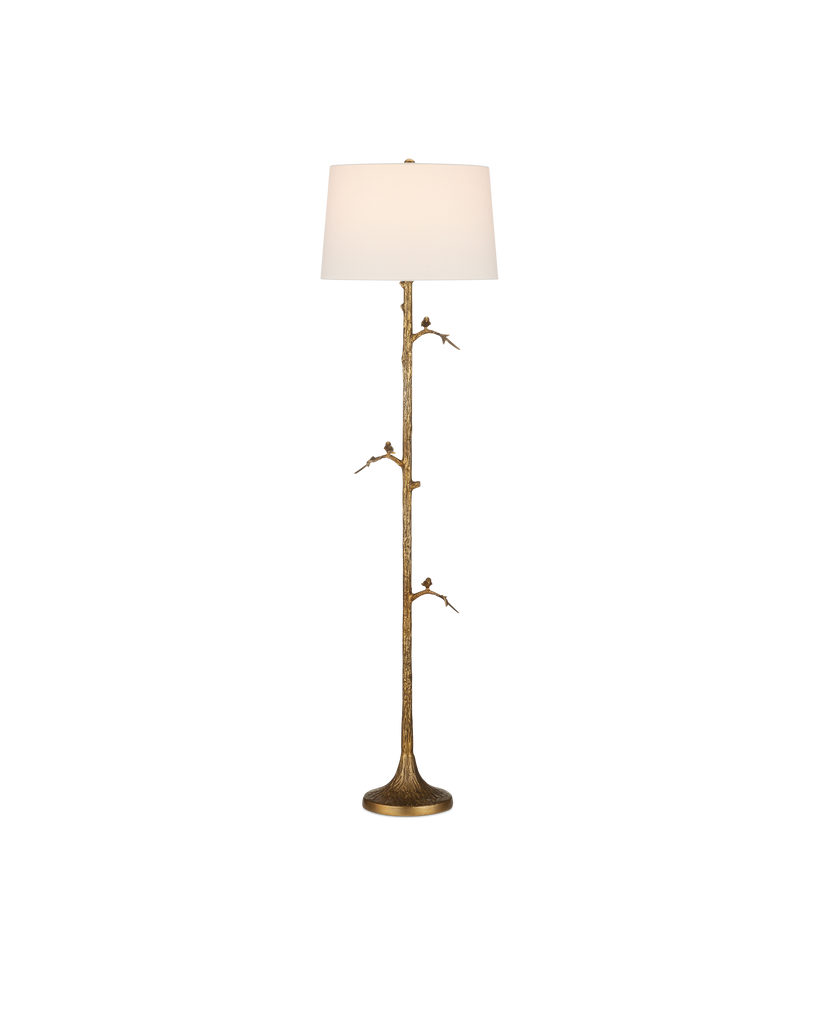 Currey & Co Piaf Brass Floor Lamp | 8000-0150