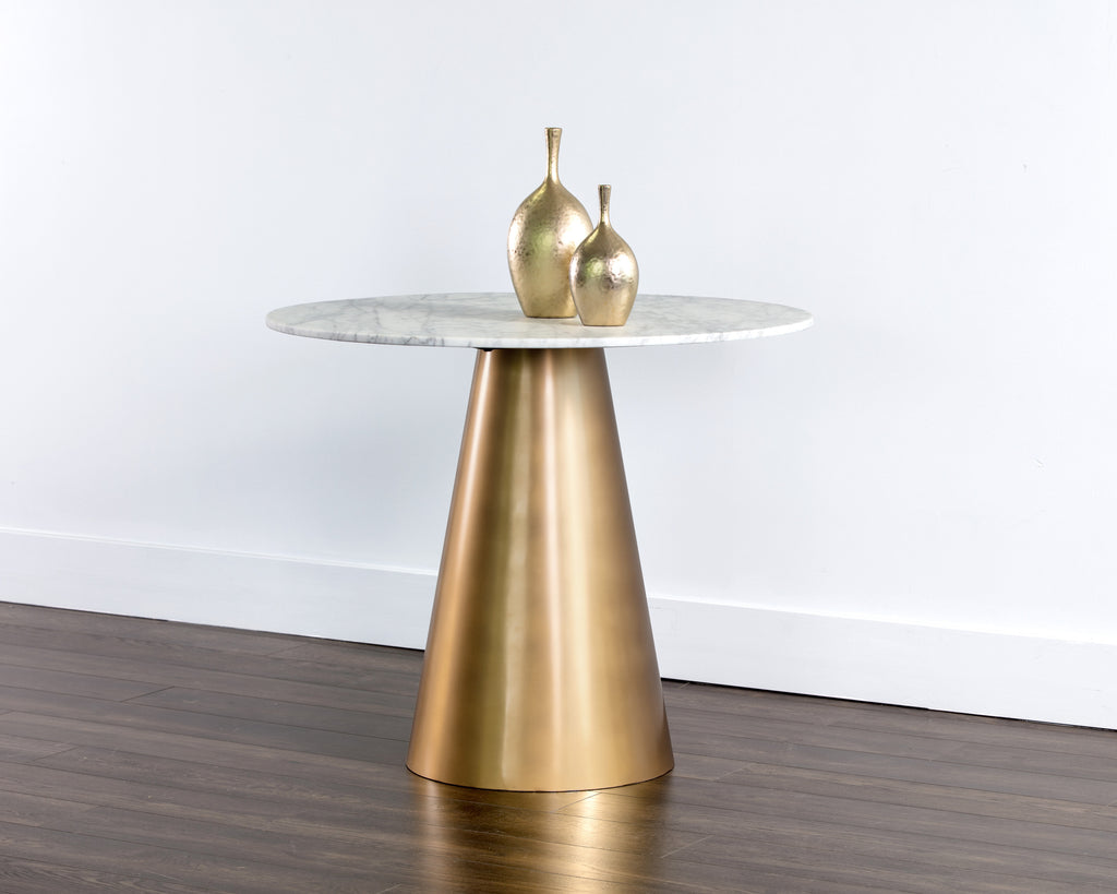 Damon Bistro Table - Gold - 35.5" | Sunpan Furniture - 104426