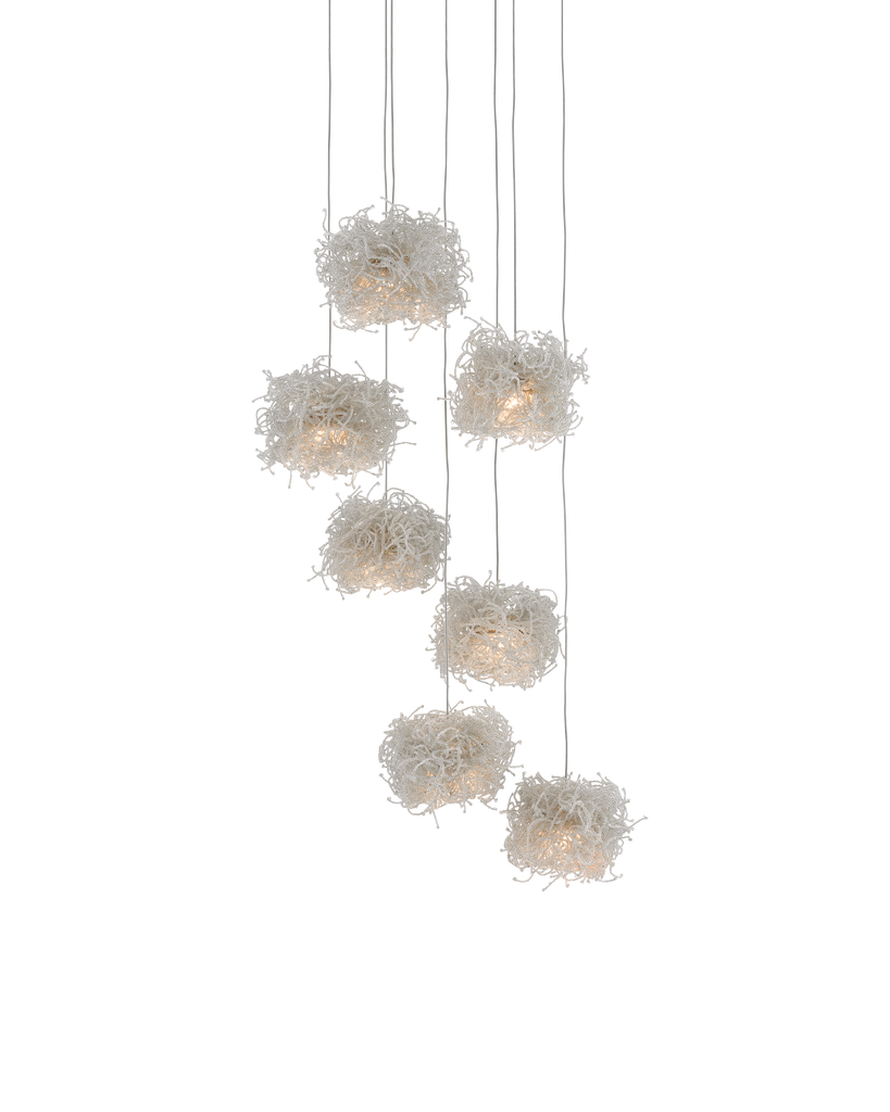 Currey & Co Birds Nest 7-Light Round Multi-Drop Pendant | 9000-0697