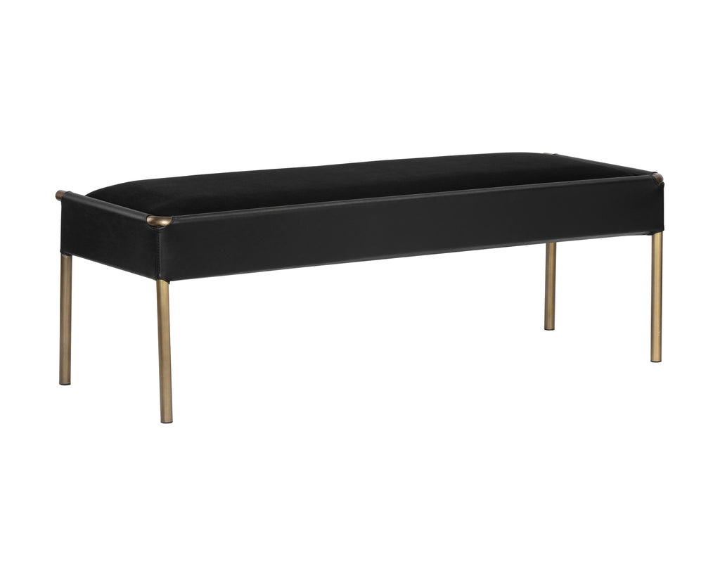 Bellevue Bench - Abbington Black / Bravo Black | Sunpan Furniture - 106185