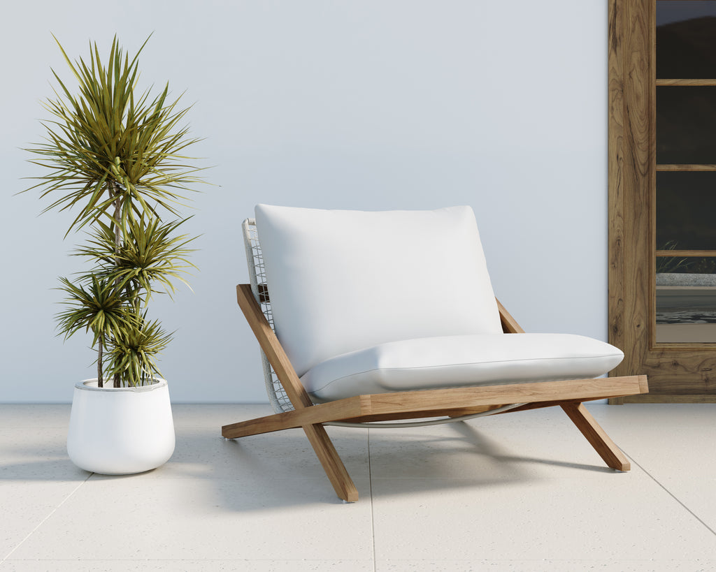 Bari Lounge Chair - Natural - Stinson White | Sunpan Furniture - 109461