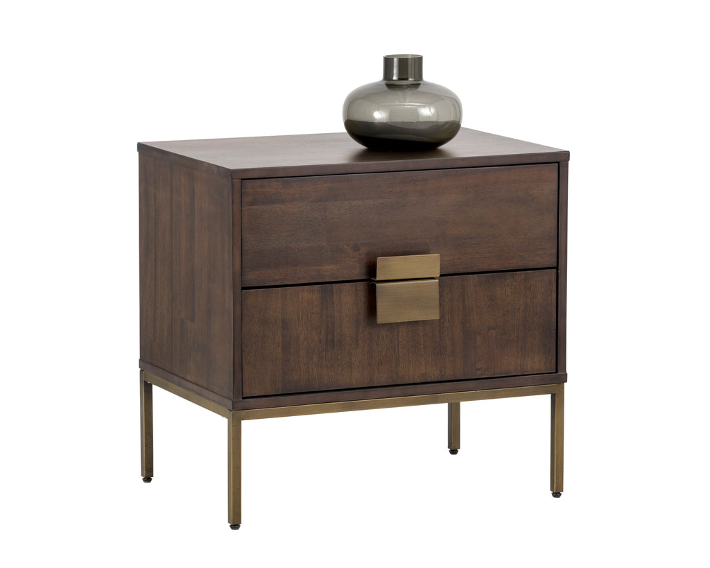 Jade Nightstand - Antique Brass - Dark Mango | Sunpan Furniture - 102922