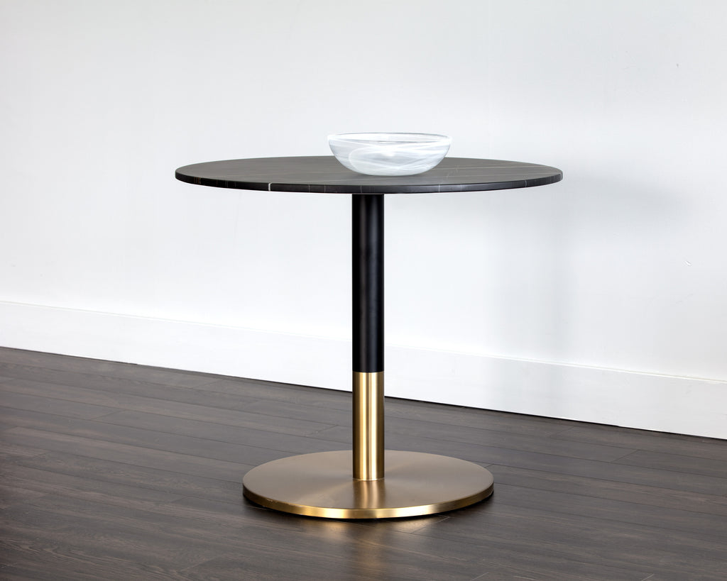 Massie Bistro Table - Black Marble - 35.5" | Sunpan Furniture - 105315