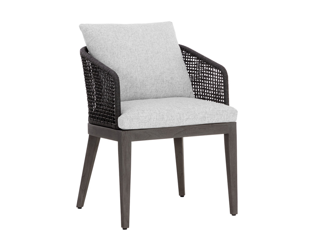 Capri Dining Armchair - Smoke Grey - Copacabana Marble | Sunpan Furniture - 109477