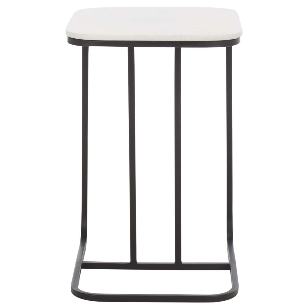 Safavieh Yenna Accent Table, White Marble / Black