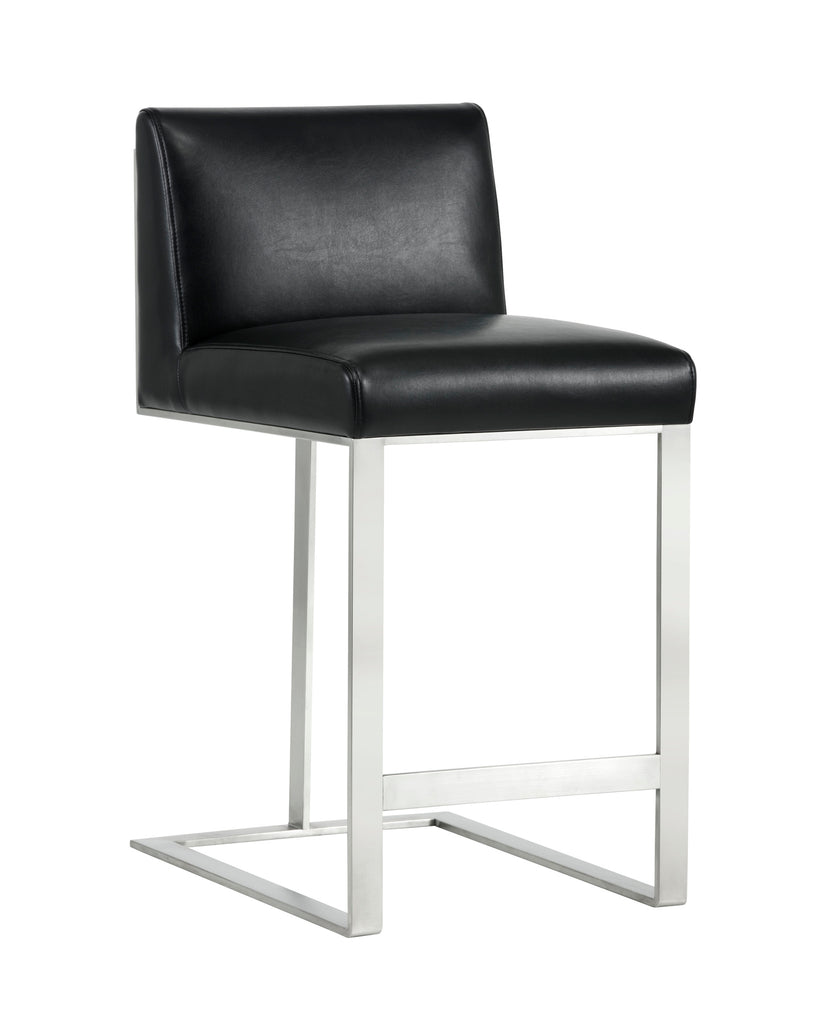 Dean Counter Stool - Stainless Steel - Cantina Black | Sunpan Furniture - 103718