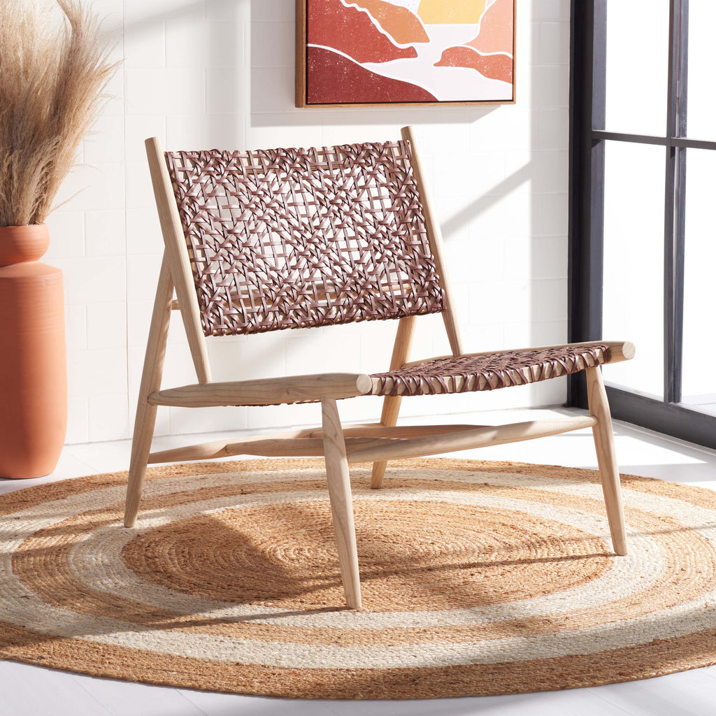 Safavieh Bandelier Accent Chair - Cognac / Natural