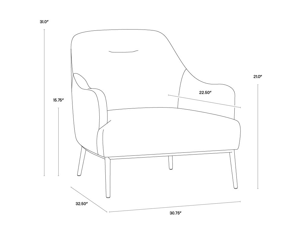 Cameron Lounge Chair - Nono Petrol | Sunpan Furniture - 106594