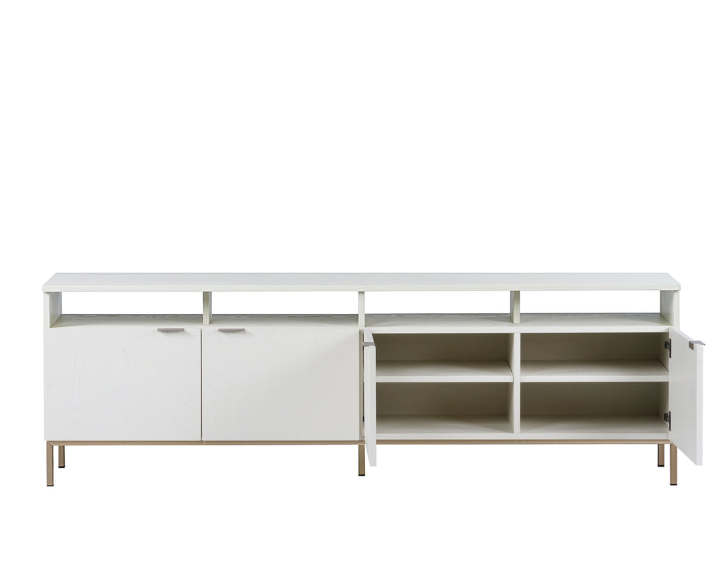 Ambrose Modular Media Console And Cabinet - Champagne Gold - Cream | Sunpan Furniture - 107172