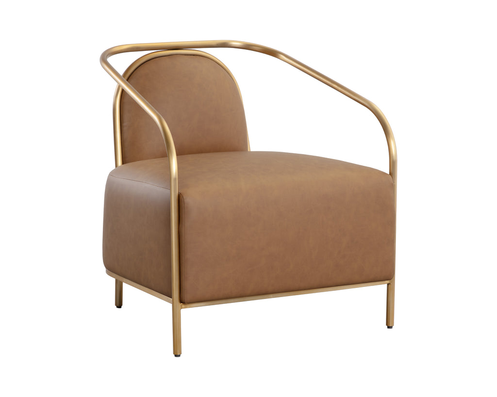 Cicero Lounge Chair - Milliken Cognac | Sunpan Furniture - 111329