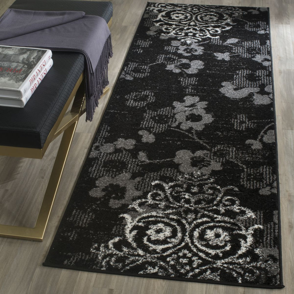 safavieh adirondack 114 black rug, adr114 - Black / Silver